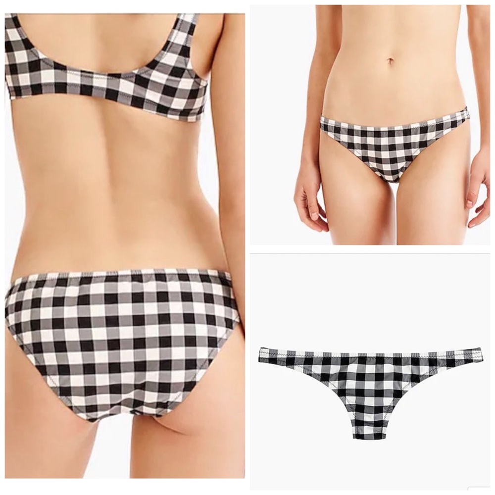 J Crew oversized matte gingham low rider bikini bottom medium poolside